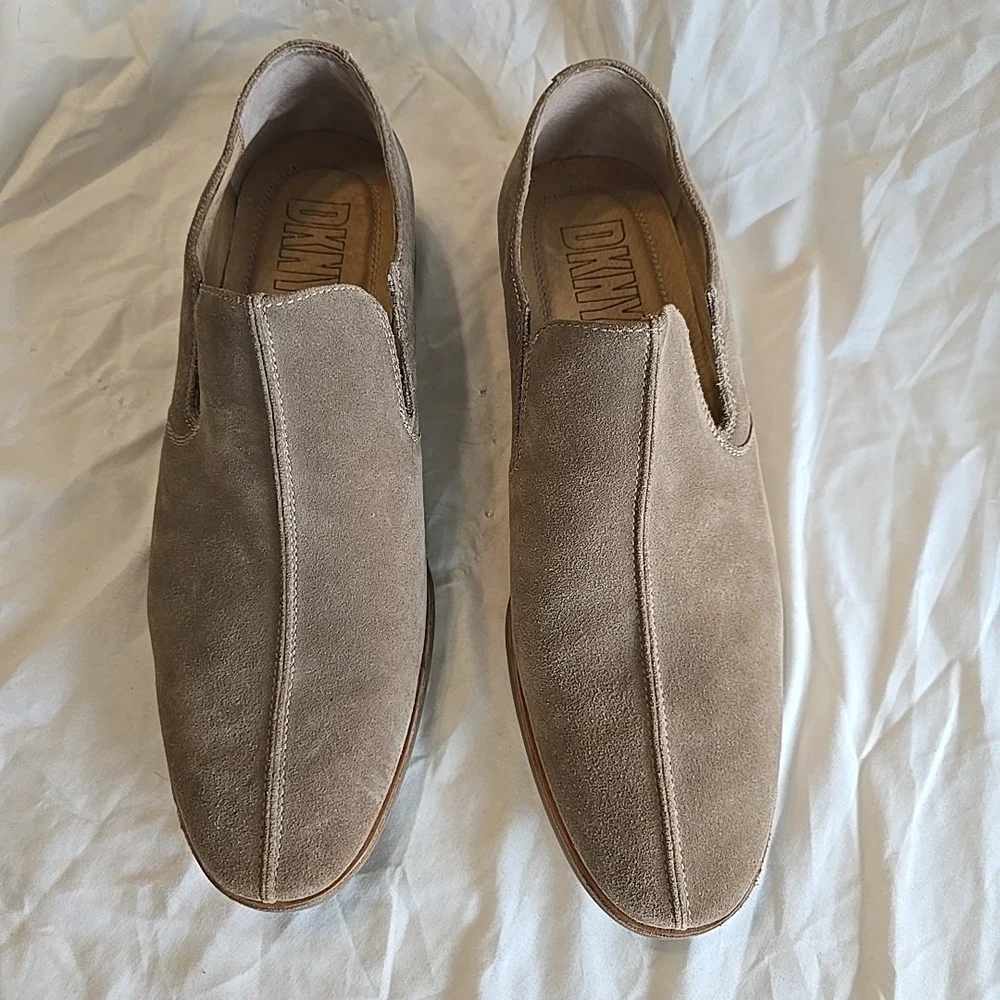 DKNY Men's Size 11.5 M John Slip On Light Brown‎ Leather Loafers Dress Shoes